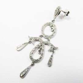 PENDIENTES ORO BLANCO PIEDRA