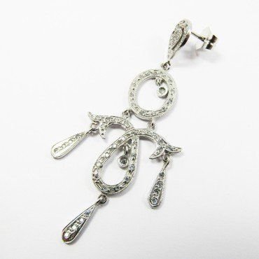 PENDIENTES ORO BLANCO PIEDRA