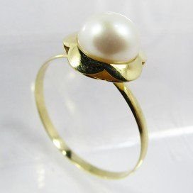 SORTIJA NIÑA ORO AMARILLO PERLA