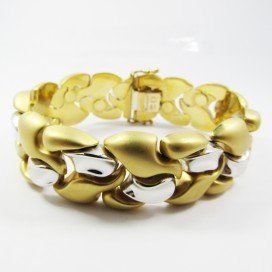 PULSERA SRA. ORO BICOLOR ITALIANO LISO