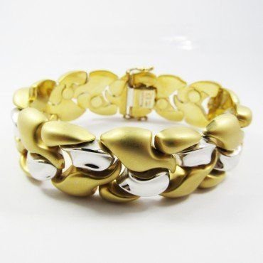 PULSERA SRA. ORO BICOLOR ITALIANO LISO
