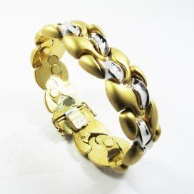 PULSERA SRA. ORO BICOLOR ITALIANO LISO