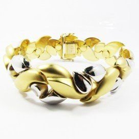 PULSERA SRA. ORO BICOLOR ITALIANO LISO