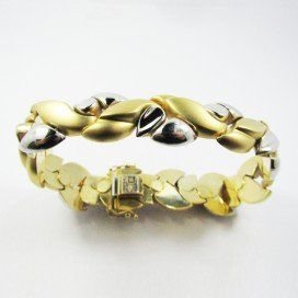 PULSERA SRA. ORO BICOLOR ITALIANO LISO