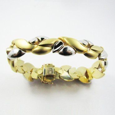 PULSERA SRA. ORO BICOLOR ITALIANO LISO