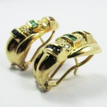 PENDIENTES ORO AMARILLO PIEDRA