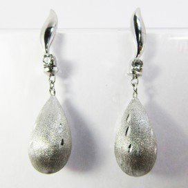 PENDIENTES ORO BLANCO ITALIANO PIEDRA