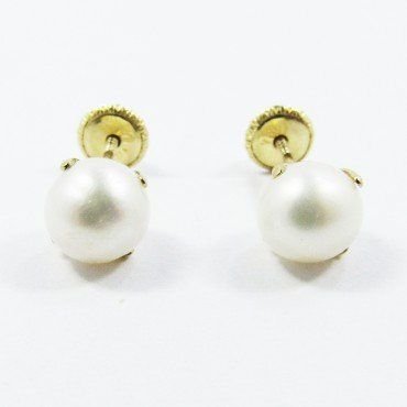 PENDIENTES NIÑA ORO AMARILLO PERLA
