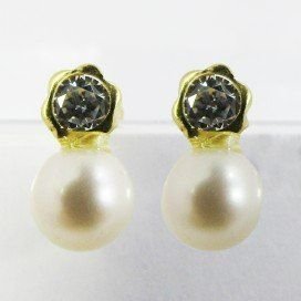 PENDIENTES NIÑA ORO AMARILLO PERLA