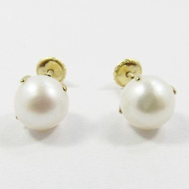 PENDIENTES NIÑA ORO AMARILLO PERLA