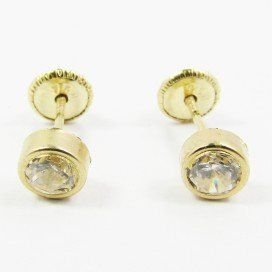 PENDIENTES NIÑA ORO AMARILLO PIEDRA