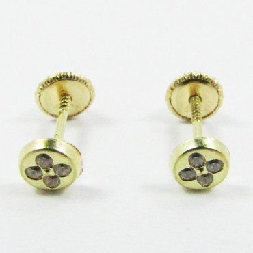 PENDIENTES NIÑA ORO AMARILLO PIEDRA