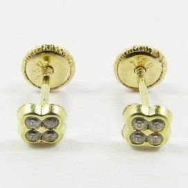 PENDIENTES NIÑA ORO AMARILLO PIEDRA