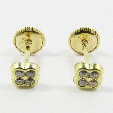 PENDIENTES NIÑA ORO AMARILLO PIEDRA