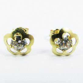 PENDIENTES NIÑA ORO AMARILLO PIEDRA