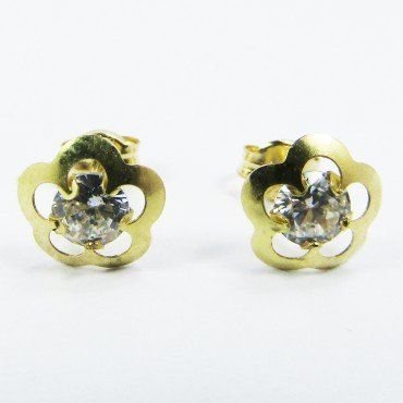 PENDIENTES NIÑA ORO AMARILLO PIEDRA