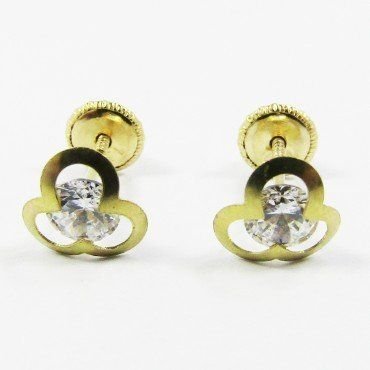 PENDIENTES NIÑA ORO AMARILLO PIEDRA
