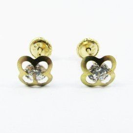 PENDIENTES NIÑA ORO AMARILLO PIEDRA