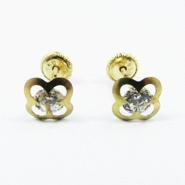 PENDIENTES NIÑA ORO AMARILLO PIEDRA