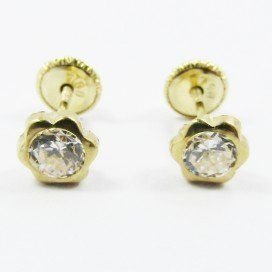 PENDIENTES NIÑA ORO AMARILLO PIEDRA