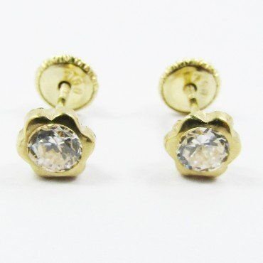 PENDIENTES NIÑA ORO AMARILLO PIEDRA