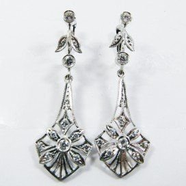 PENDIENTES ORO BLANCO PIEDRA