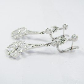 PENDIENTES ORO BLANCO PIEDRA