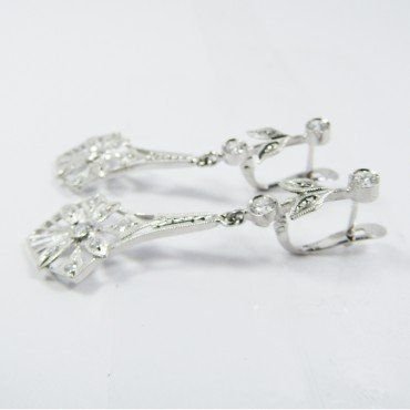 PENDIENTES ORO BLANCO PIEDRA