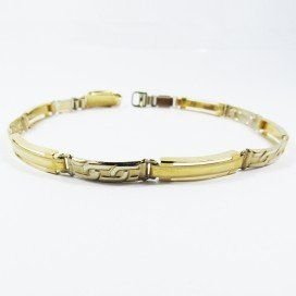 PULSERAS CABALLERO ORO BICOLOR ITALIANO