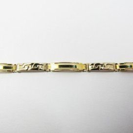 PULSERAS CABALLERO ORO BICOLOR ITALIANO