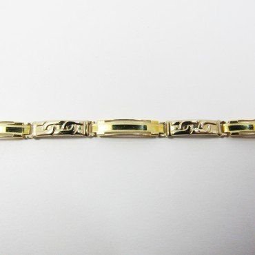 PULSERAS CABALLERO ORO BICOLOR ITALIANO