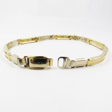 PULSERAS CABALLERO ORO BICOLOR ITALIANO