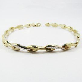 PULSERA SRA. ORO BICOLOR ITALIANO LISO