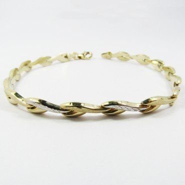 PULSERA SRA. ORO BICOLOR ITALIANO LISO