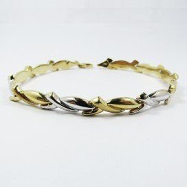 PULSERA SRA. ORO BICOLOR ITALIANO LISO