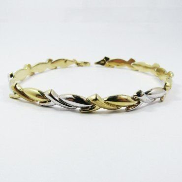 PULSERA SRA. ORO BICOLOR ITALIANO LISO