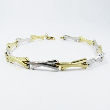 PULSERA SRA. ORO BICOLOR ITALIANO LISO