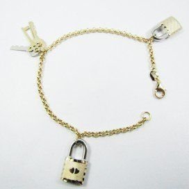 PULSERA SRA. ORO BICOLOR ITALIANO LISO