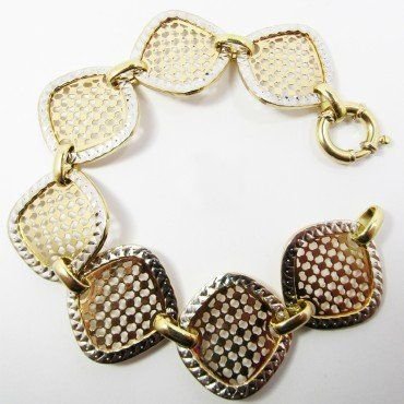 PULSERA SRA. ORO BICOLOR ITALIANO LISO