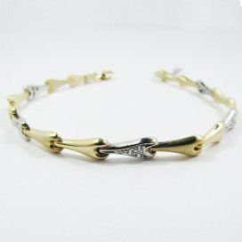 PULSERA SRA. ORO BICOLOR ITALIANO PIEDRA