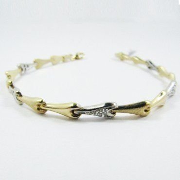 PULSERA SRA. ORO BICOLOR ITALIANO PIEDRA