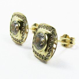 PENDIENTES ORO AMARILLO PIEDRA