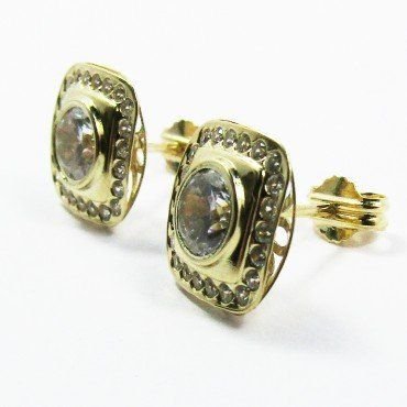 PENDIENTES ORO AMARILLO PIEDRA