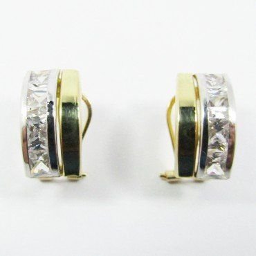 PENDIENTES ORO BICOLOR PIEDRA