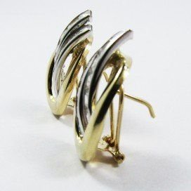 PENDIENTES ORO BICOLOR PIEDRA