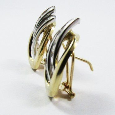 PENDIENTES ORO BICOLOR PIEDRA