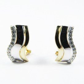 PENDIENTES ORO BICOLOR PIEDRA