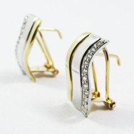 PENDIENTES ORO BICOLOR PIEDRA
