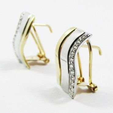 PENDIENTES ORO BICOLOR PIEDRA