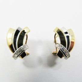 PENDIENTES ORO BICOLOR PIEDRA